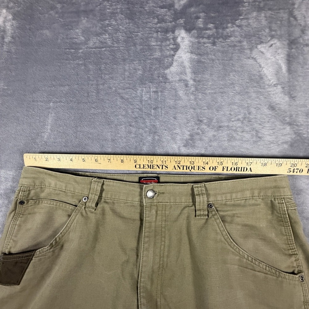 Wrangler Pants Men's 38x34 For 38x32 Khaki Ranger Cargo Workwear Double Knee - Picture 12 of 16